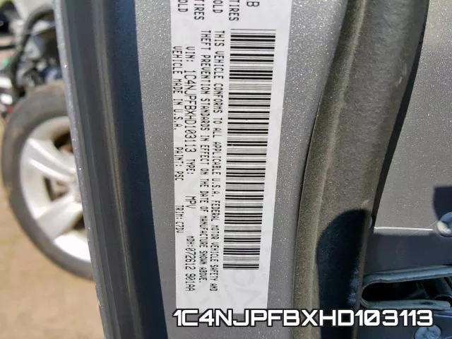 1C4NJPFBXHD103113 фото 2