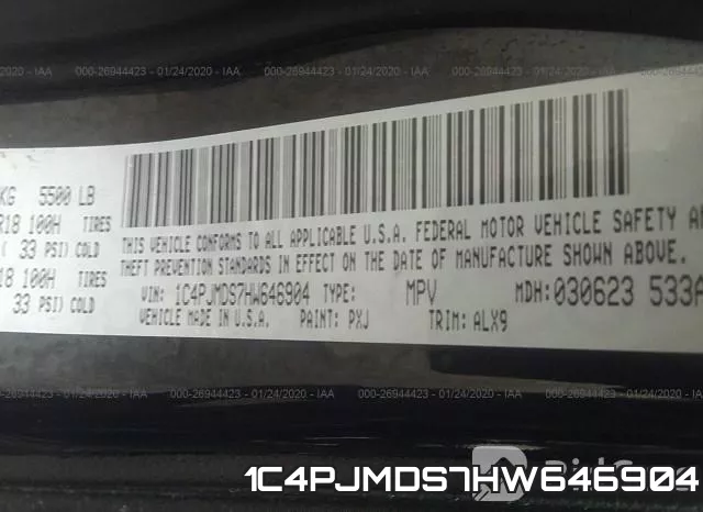 1C4PJMDS7HW646904 фото 10
