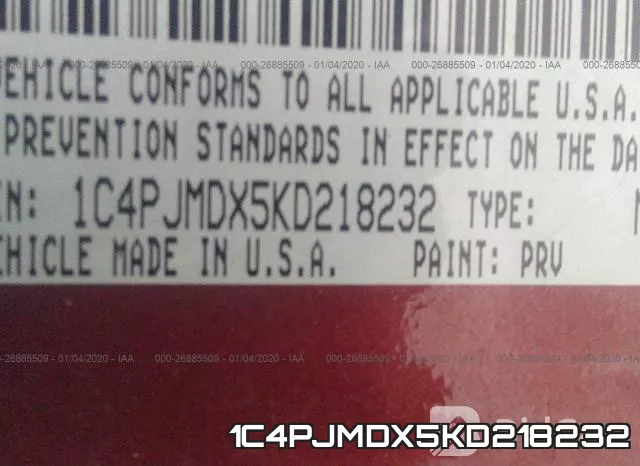 1C4PJMDX5KD218232 фото 10