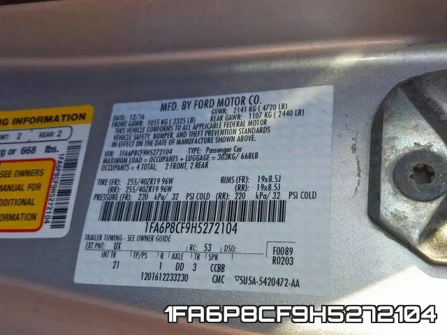 1FA6P8CF9H5272104 фото 2