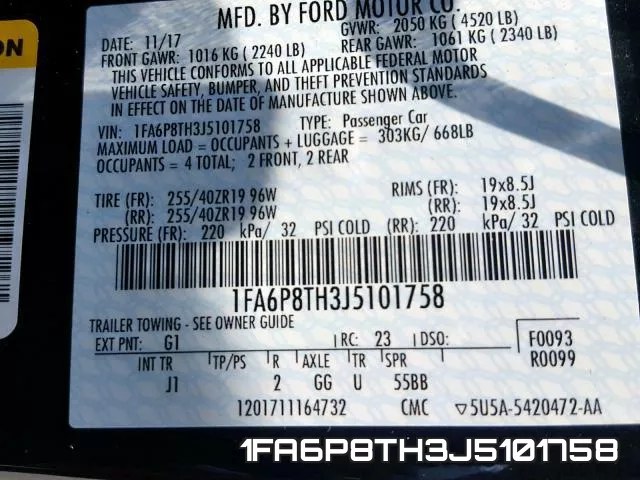 1FA6P8TH3J5101758 фото 2