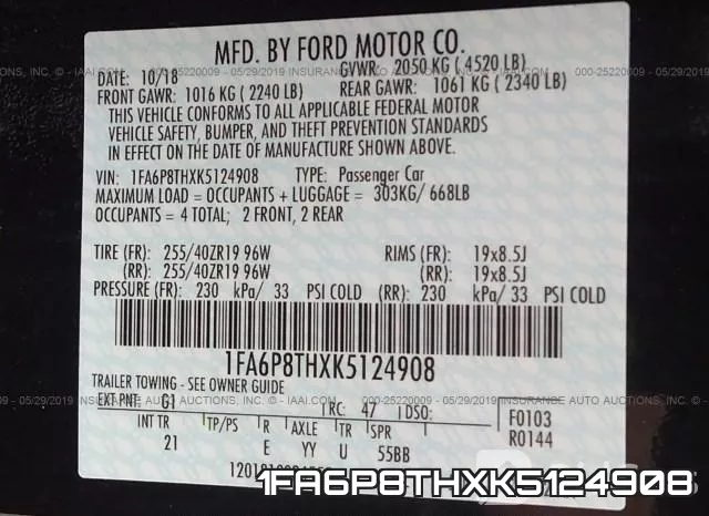 1FA6P8THXK5124908 фото 10