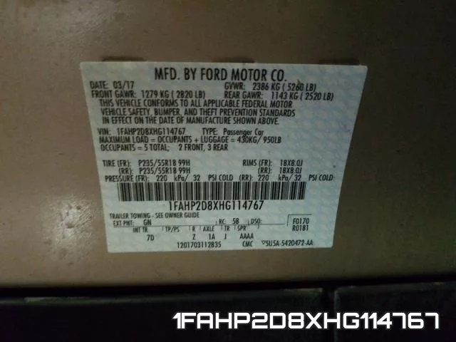 1FAHP2D8XHG114767 фото 2