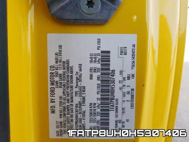 1FATP8UH0H5307406 фото 2