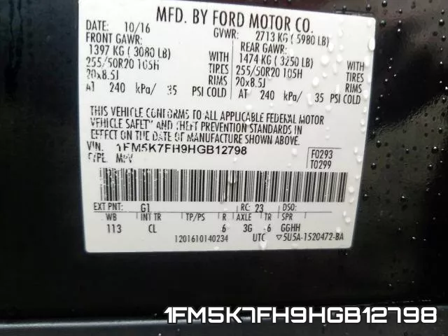 1FM5K7FH9HGB12798 фото 2