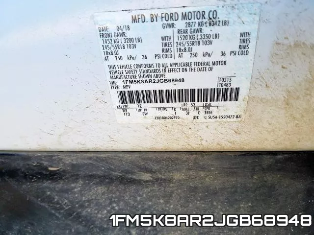 1FM5K8AR2JGB68948 фото 2
