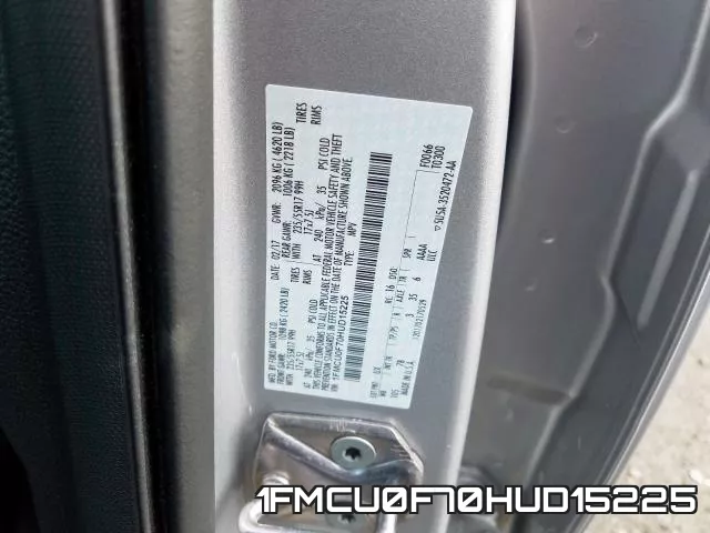 1FMCU0F70HUD15225 фото 2