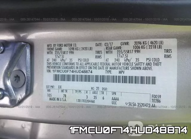 1FMCU0F74HUD48874 фото 10