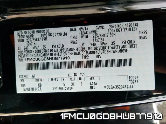 1FMCU0GD8HUB77910 фото 2