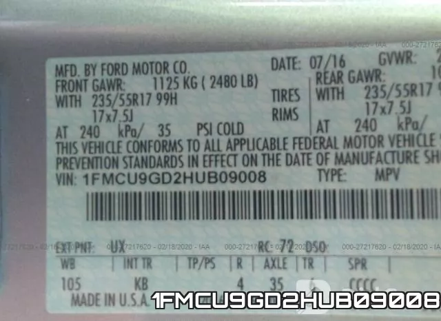 1FMCU9GD2HUB09008 фото 10