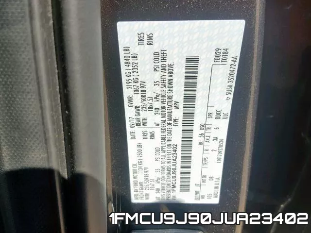 1FMCU9J90JUA23402 фото 2