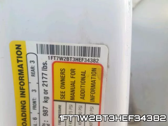 1FT7W2BT3HEF34382 фото 2