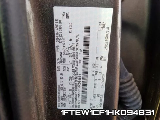 1FTEW1CF1HKD94831 фото 2
