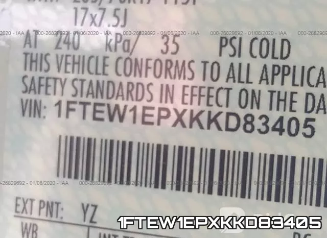 1FTEW1EPXKKD83405 фото 10