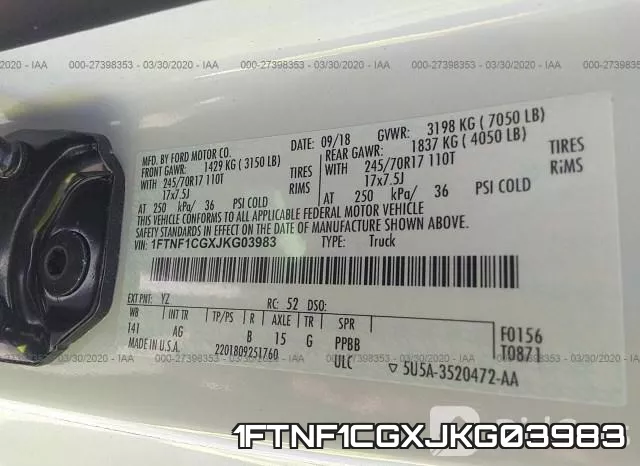 1FTNF1CGXJKG03983 фото 10
