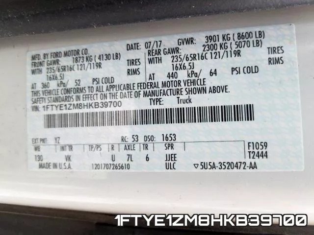 1FTYE1ZM8HKB39700 фото 2