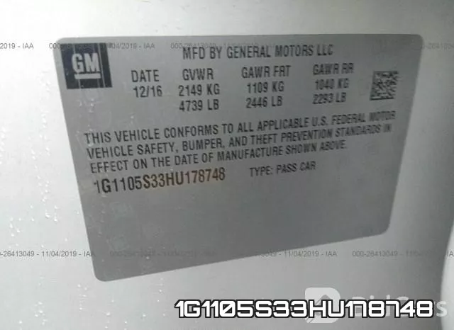 1G1105S33HU178748 фото 10