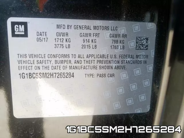 1G1BC5SM2H7265284 фото 2