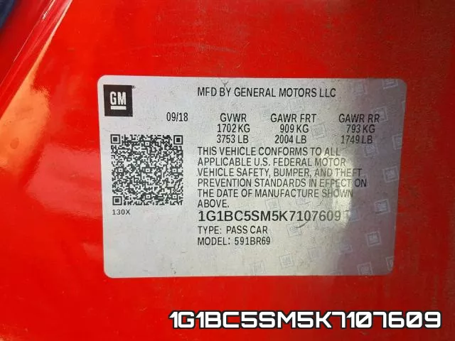 1G1BC5SM5K7107609 фото 2