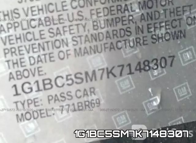 1G1BC5SM7K7148307 фото 10