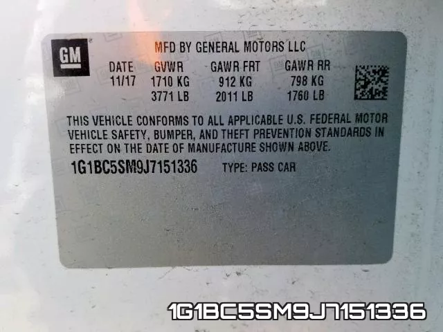 1G1BC5SM9J7151336 фото 2