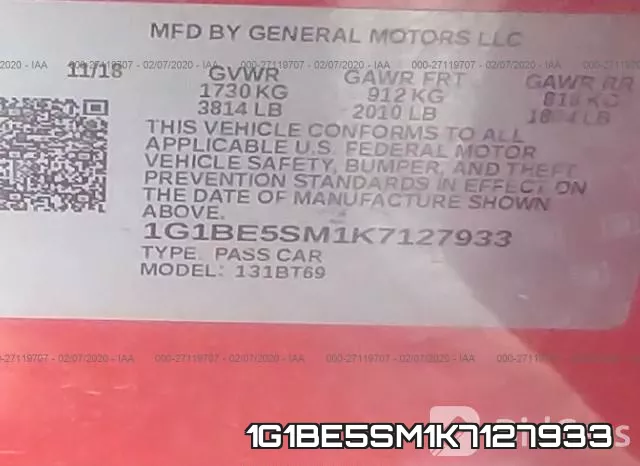 1G1BE5SM1K7127933 фото 10