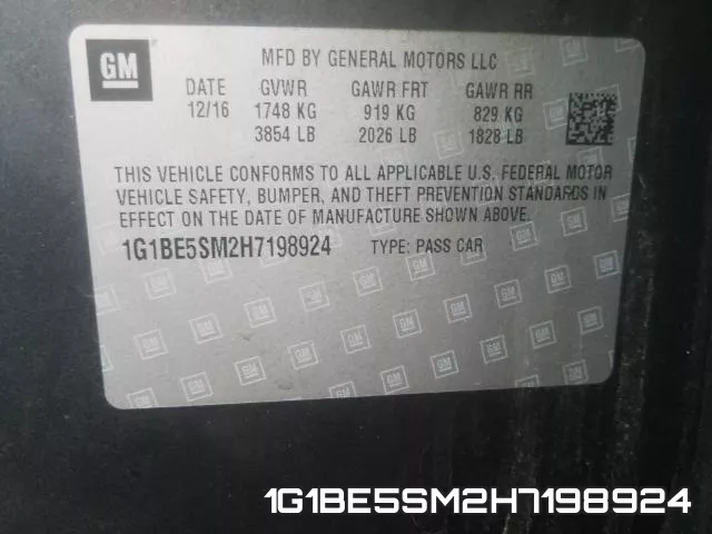 1G1BE5SM2H7198924 фото 2