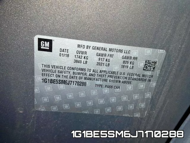 1G1BE5SM6J7170288 фото 2