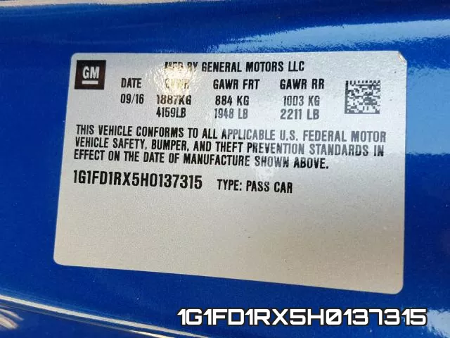 1G1FD1RX5H0137315 фото 2