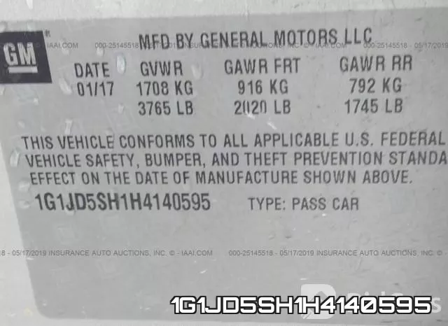 1G1JD5SH1H4140595 фото 10
