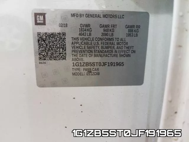 1G1ZB5ST0JF191965 фото 2