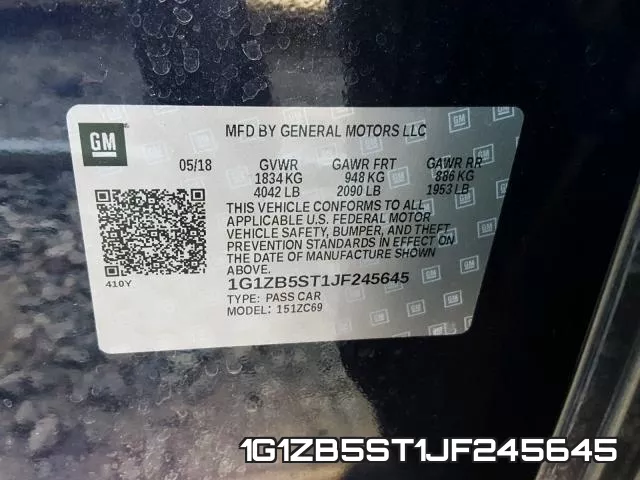 1G1ZB5ST1JF245645 фото 2