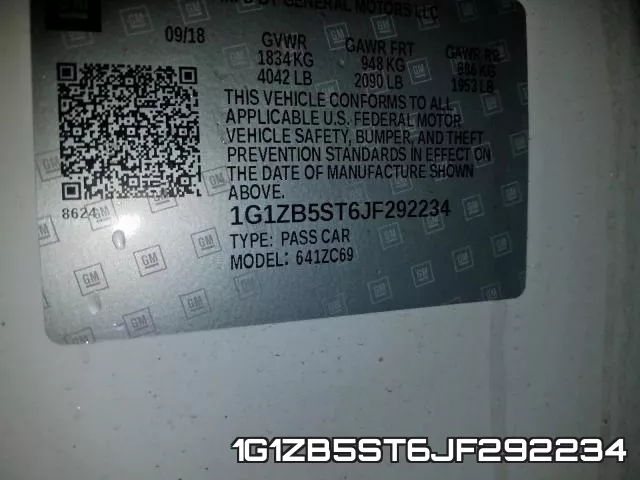 1G1ZB5ST6JF292234 фото 2