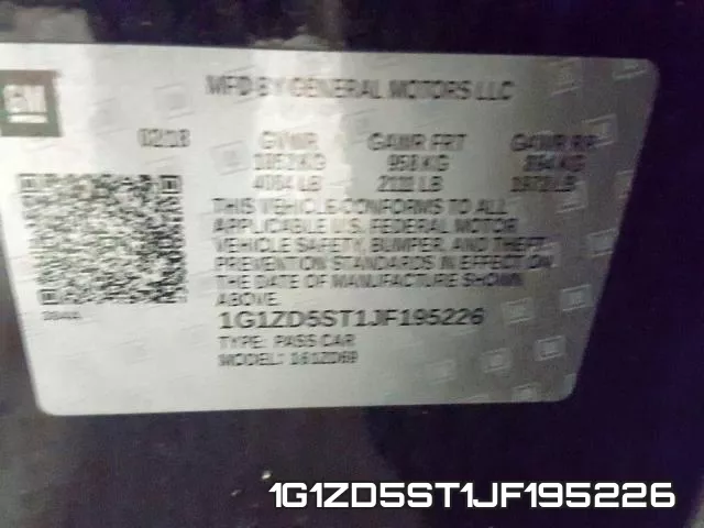 1G1ZD5ST1JF195226 фото 2