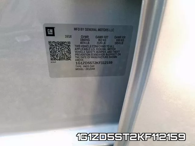 1G1ZD5ST2KF112159 фото 2