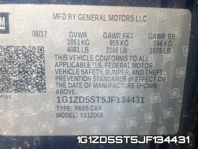 1G1ZD5ST5JF134431 фото 2