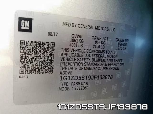 1G1ZD5ST9JF133878 фото 2
