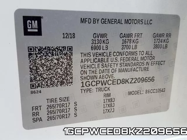 1GCPWCED8KZ209656 фото 2
