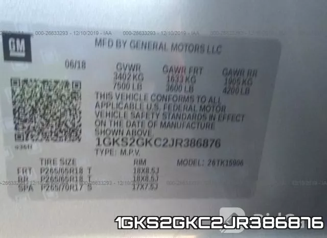 1GKS2GKC2JR386876 фото 10