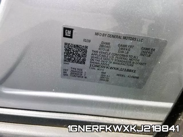 1GNERFKWXKJ218841 фото 2