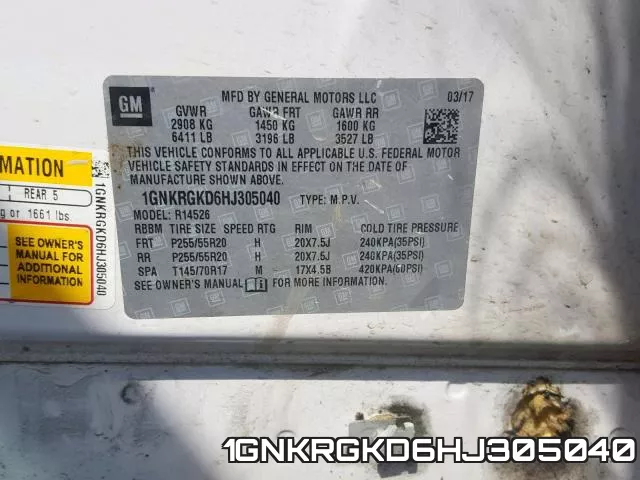 1GNKRGKD6HJ305040 фото 2