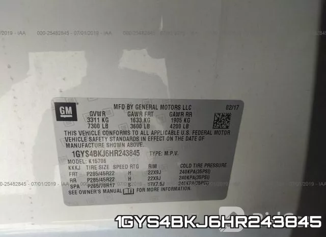 1GYS4BKJ6HR243845 фото 10
