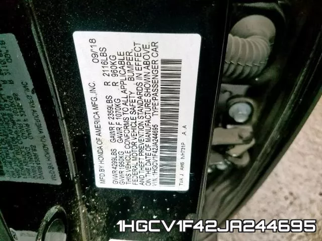 1HGCV1F42JA244695 фото 2