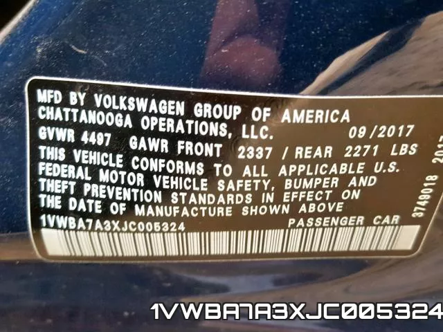 1VWBA7A3XJC005324 фото 2