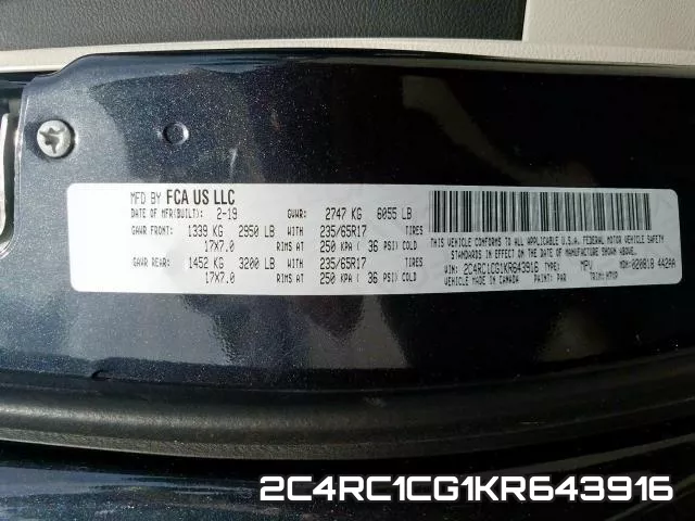 2C4RC1CG1KR643916 фото 2