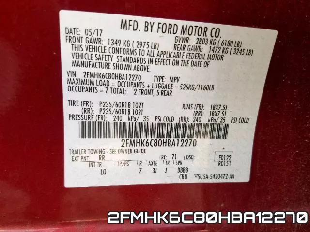 2FMHK6C80HBA12270 фото 2
