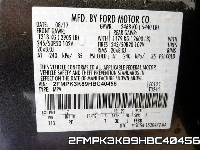 2FMPK3K89HBC40456 фото 2