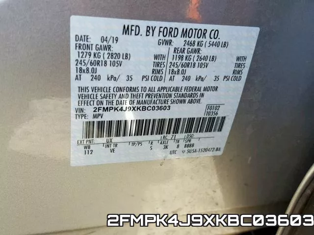 2FMPK4J9XKBC03603 фото 2