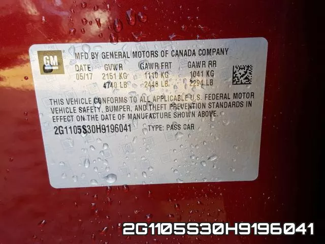 2G1105S30H9196041 фото 2