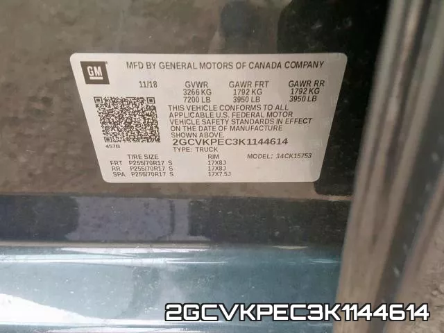 2GCVKPEC3K1144614 фото 2